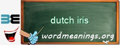 WordMeaning blackboard for dutch iris